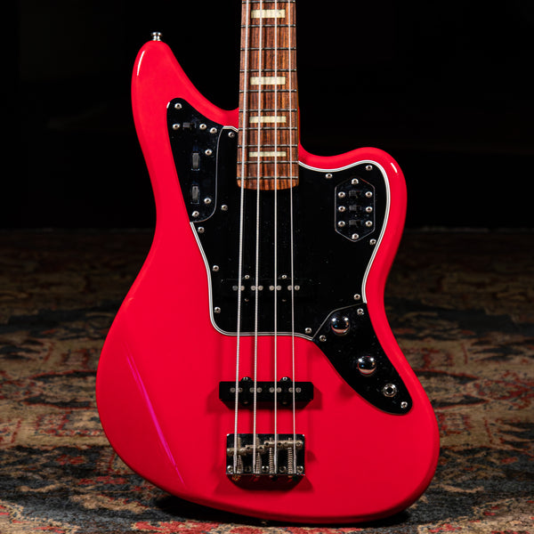 2007 Fender CIJ Deluxe Jaguar Bass Guitar Hot Rod Red Used