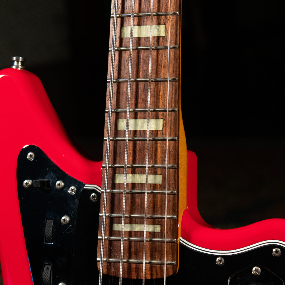 2007 Fender CIJ Deluxe Jaguar Bass Guitar, Hot Rod Red - Used