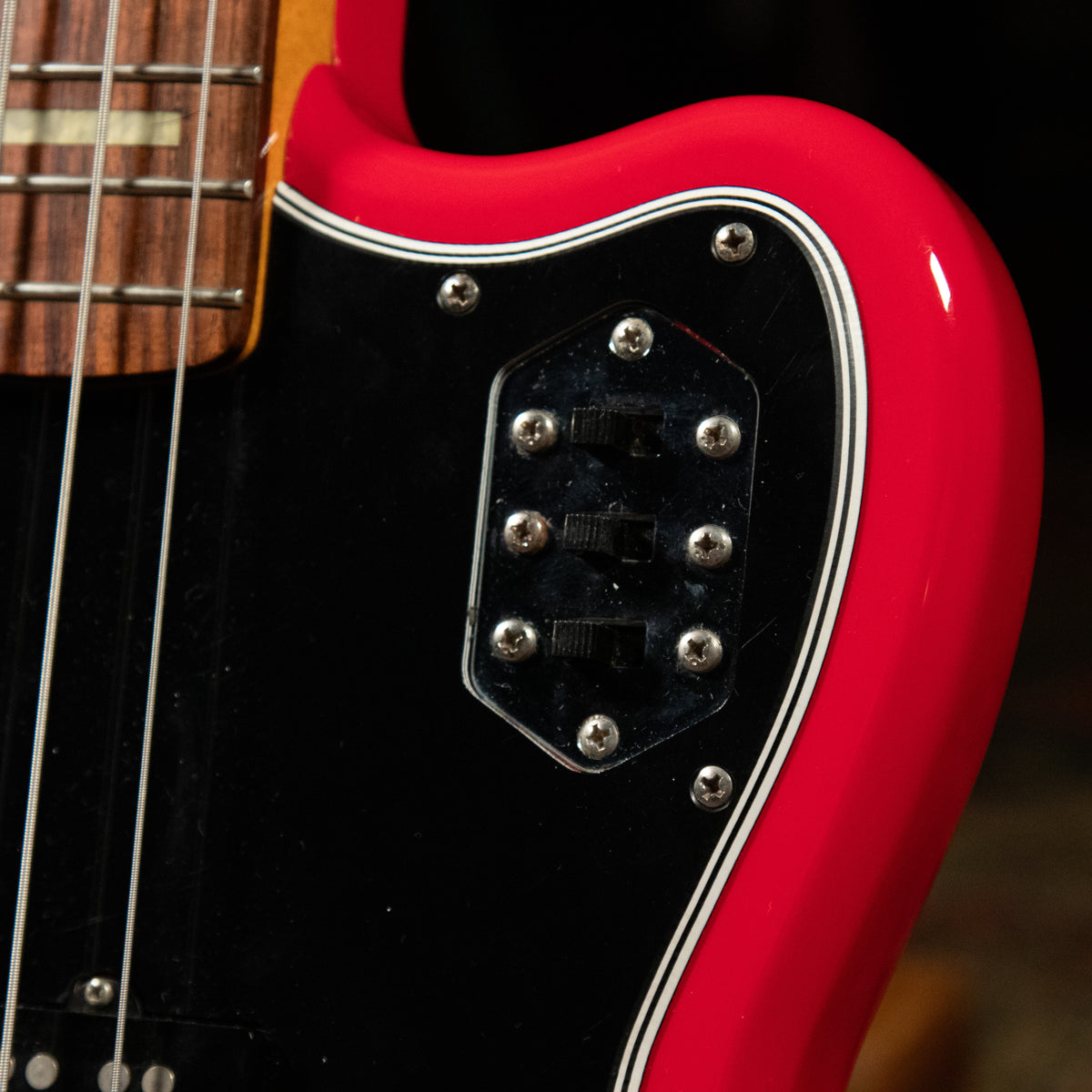 2007 Fender CIJ Deluxe Jaguar Bass Guitar, Hot Rod Red - Used