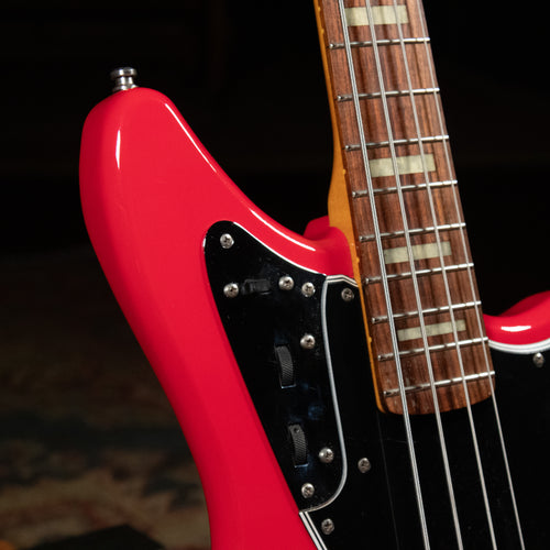 2007 Fender CIJ Deluxe Jaguar Bass Guitar, Hot Rod Red - Used
