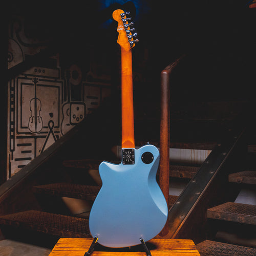 2019 Reverend Double Agent Electric Guitar, Metallic Silver Freeze w/ HSC - Used