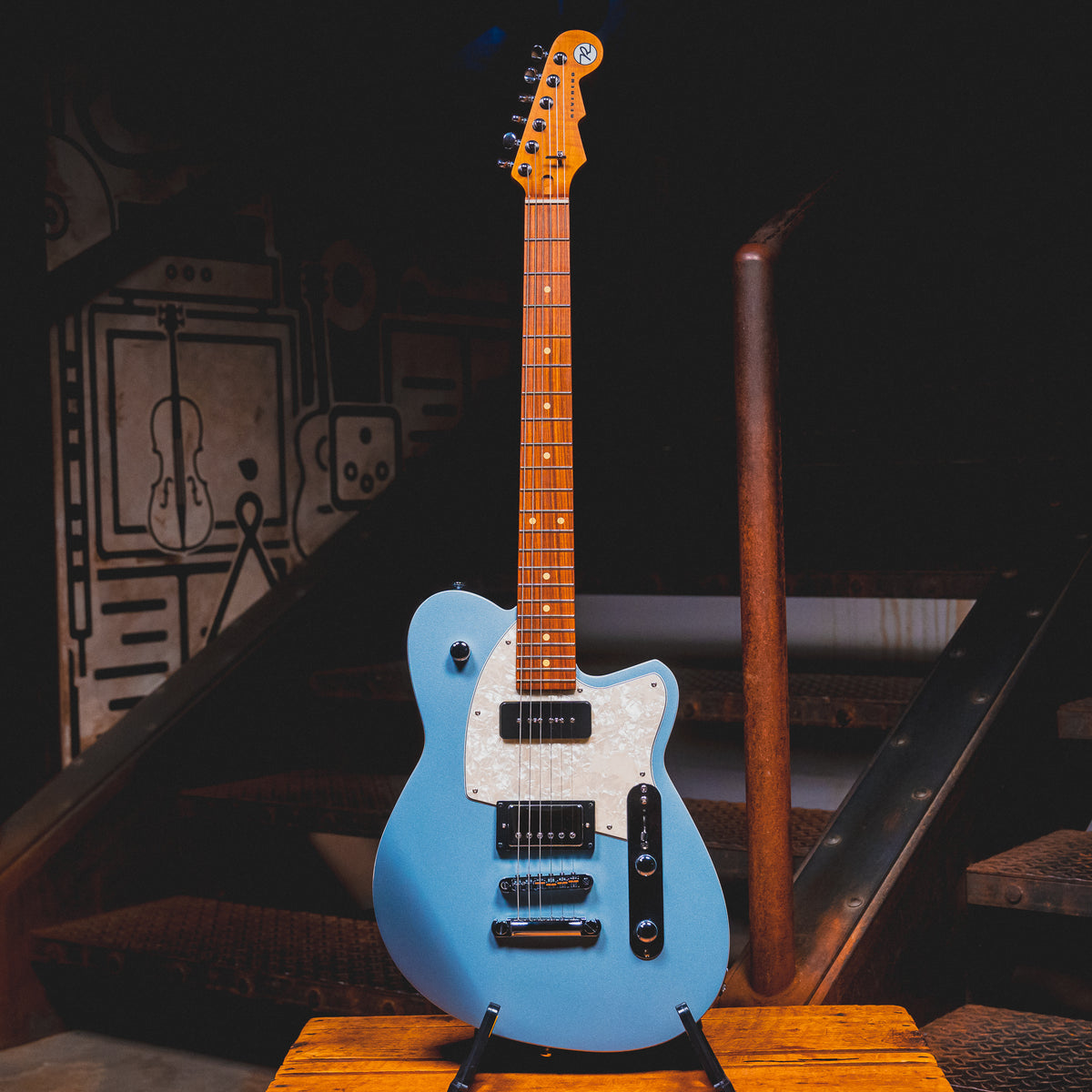 2019 Reverend Double Agent Electric Guitar, Metallic Silver Freeze w/ HSC - Used