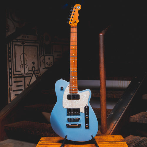 2019 Reverend Double Agent Electric Guitar, Metallic Silver Freeze w/ HSC - Used