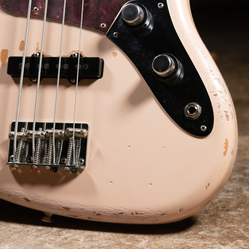 2022 Fender Flea Artist Series Jazz Bass, Road Worn Shell Pink W/HSC - Used