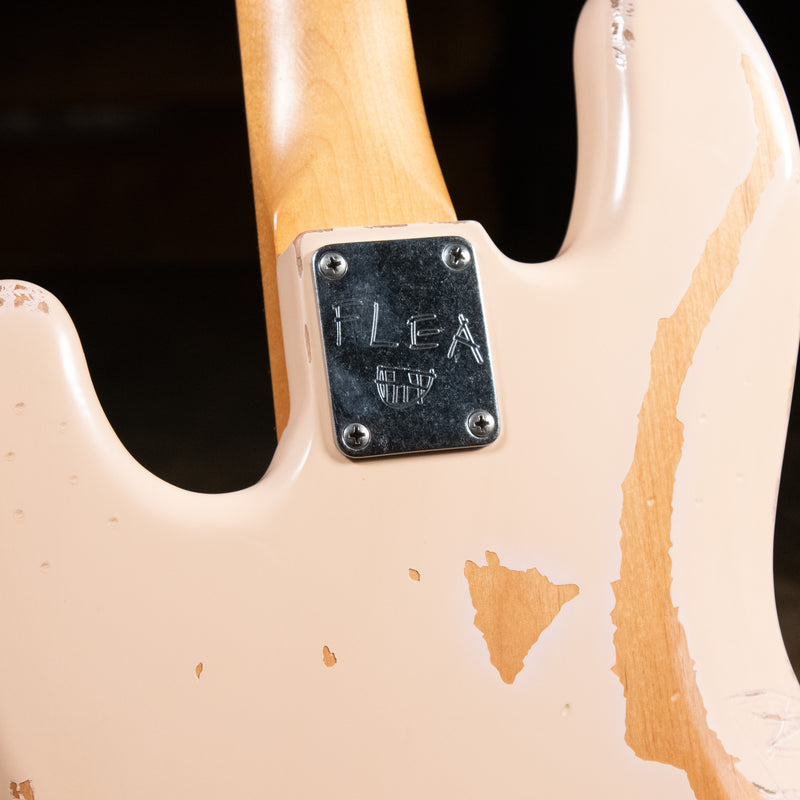 2022 Fender Flea Artist Series Jazz Bass, Road Worn Shell Pink W/HSC - Used
