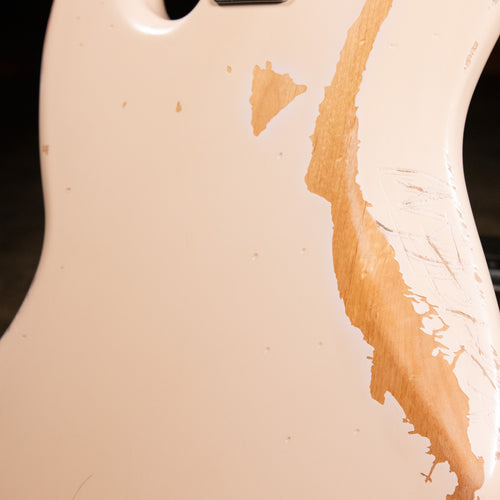 2022 Fender Flea Artist Series Jazz Bass, Road Worn Shell Pink W/HSC - Used