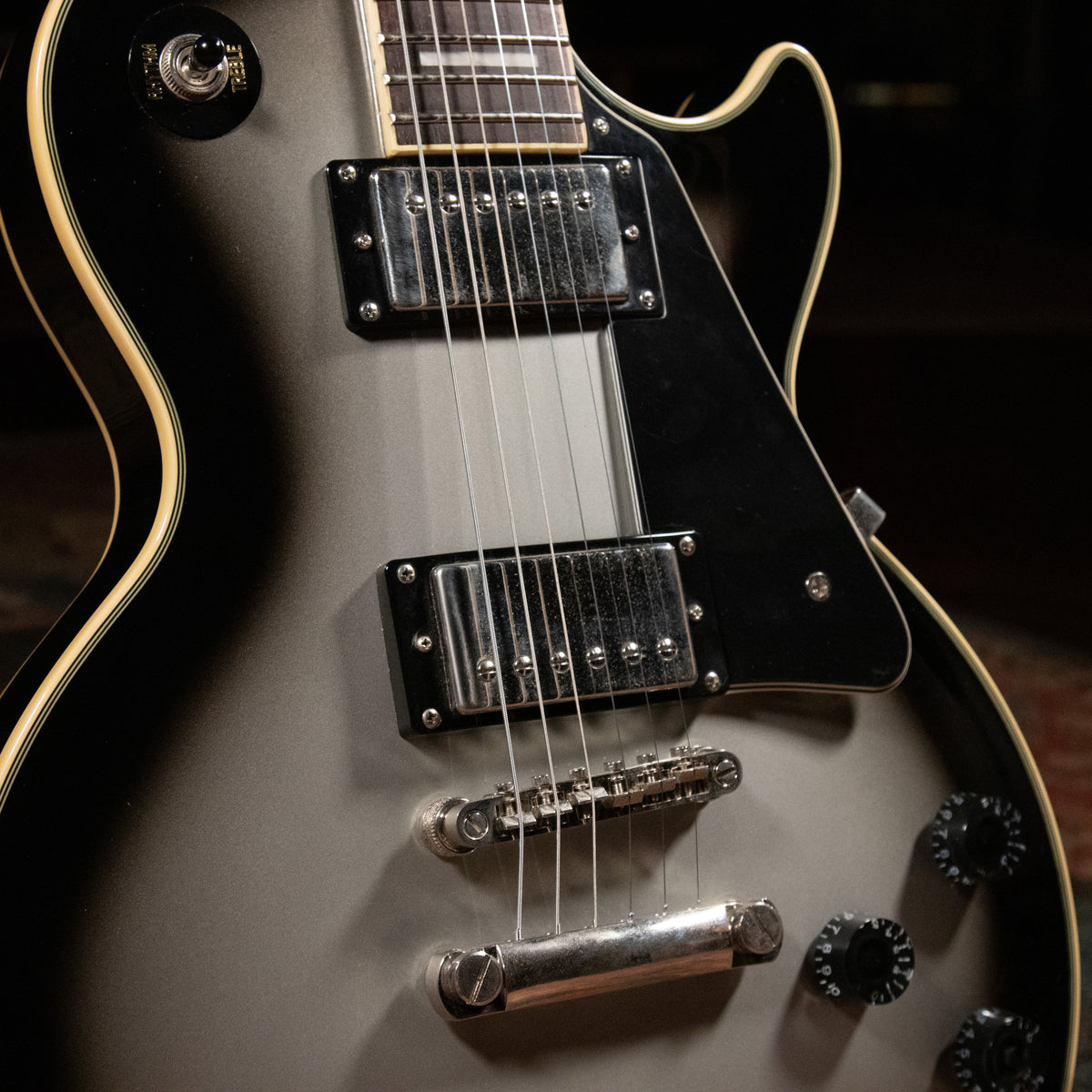 2015 Epiphone Les Paul Custom Pro Electric Guitar, Silverburst - Used