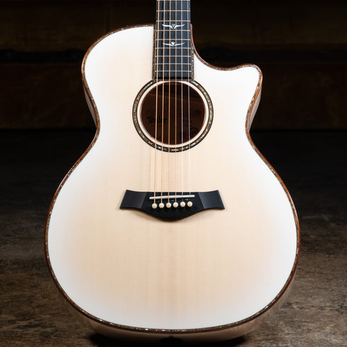 2023 Taylor C14ce Custom Lutz Acoustic Guitar, Lutz Spruce Top, White Pearl Burst w/OHSC - Used