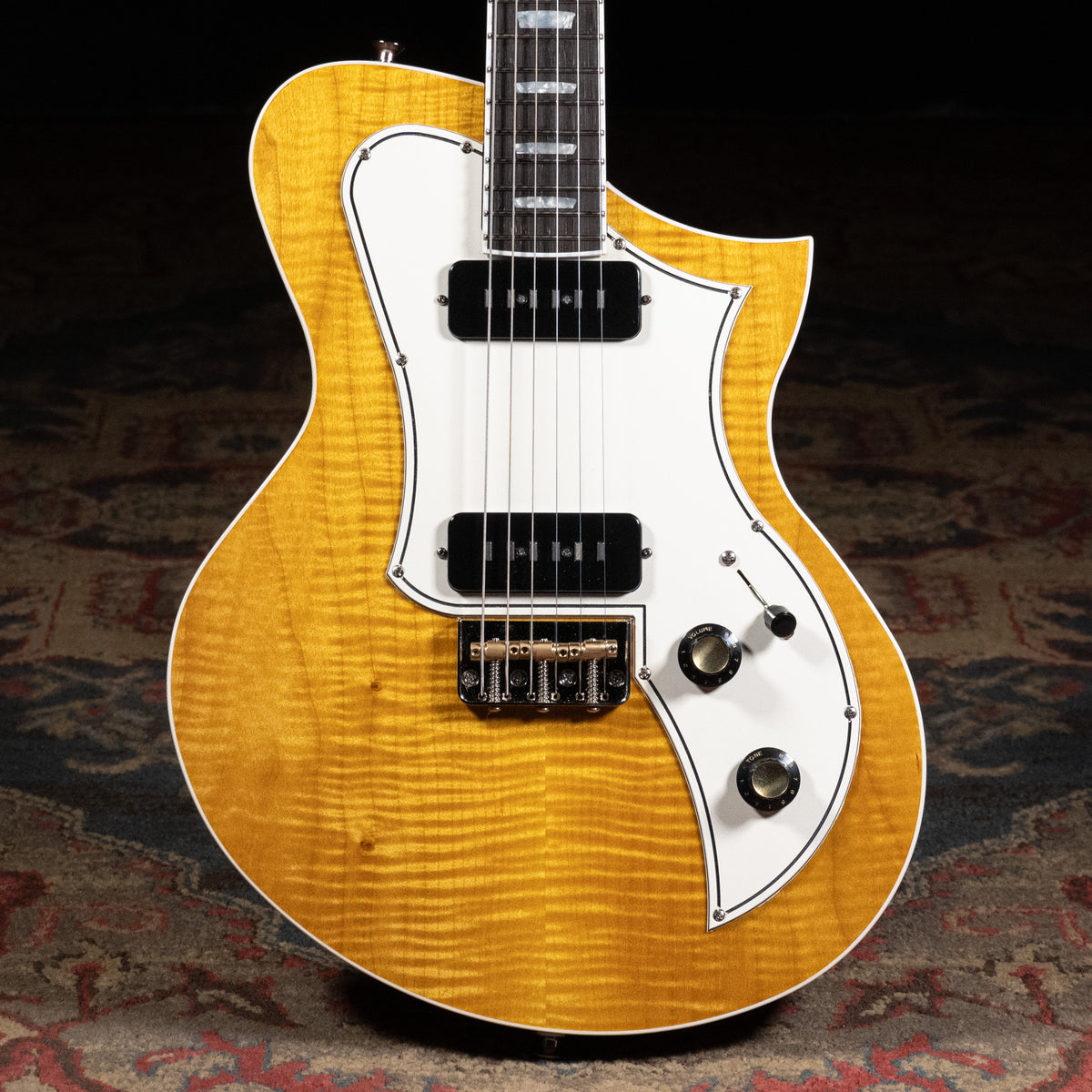 2023 Kauer Korona Electric Guitar, Stapletop P90s, Lemonburst w/OGB