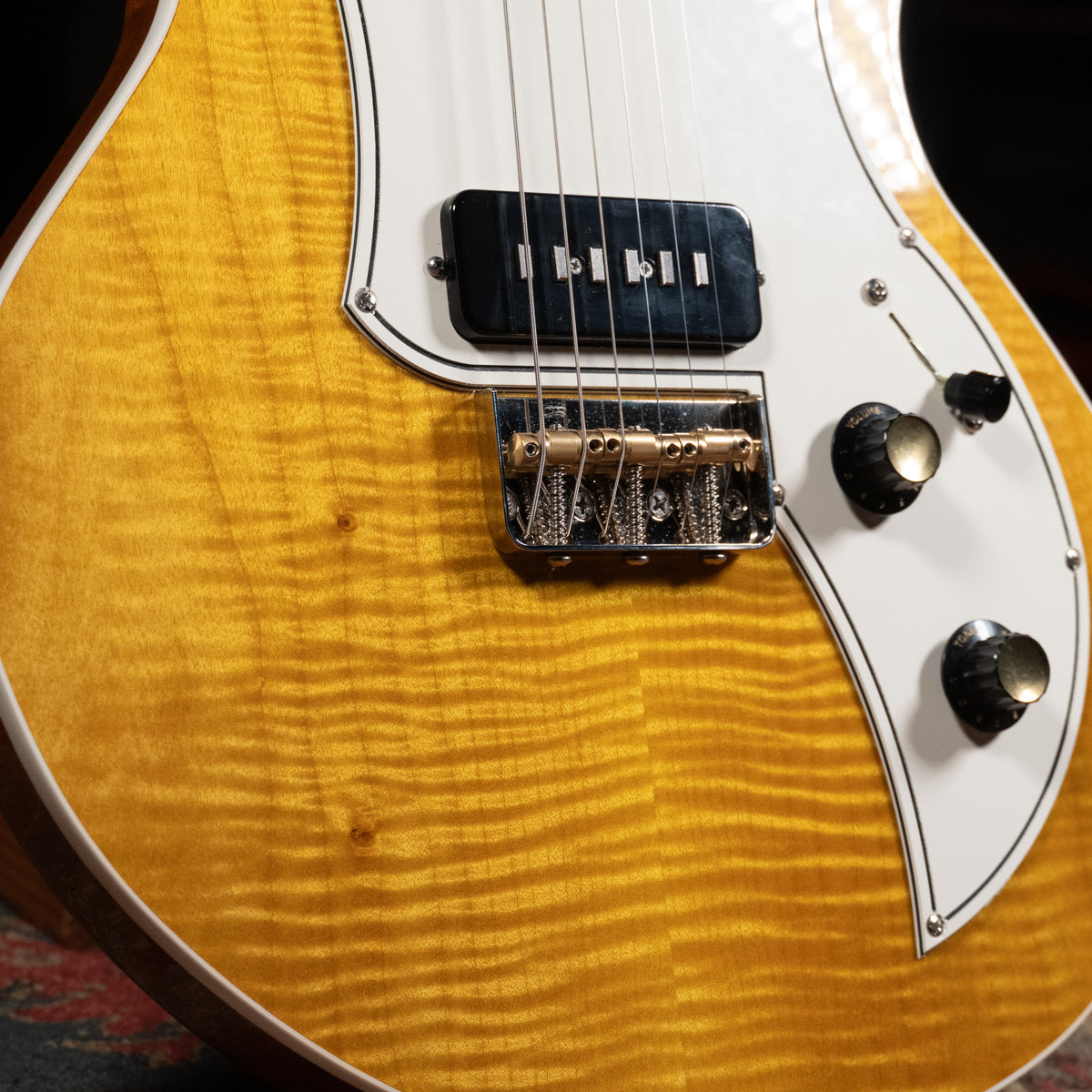 2023 Kauer Korona Electric Guitar, Stapletop P90s, Lemonburst w/OGB