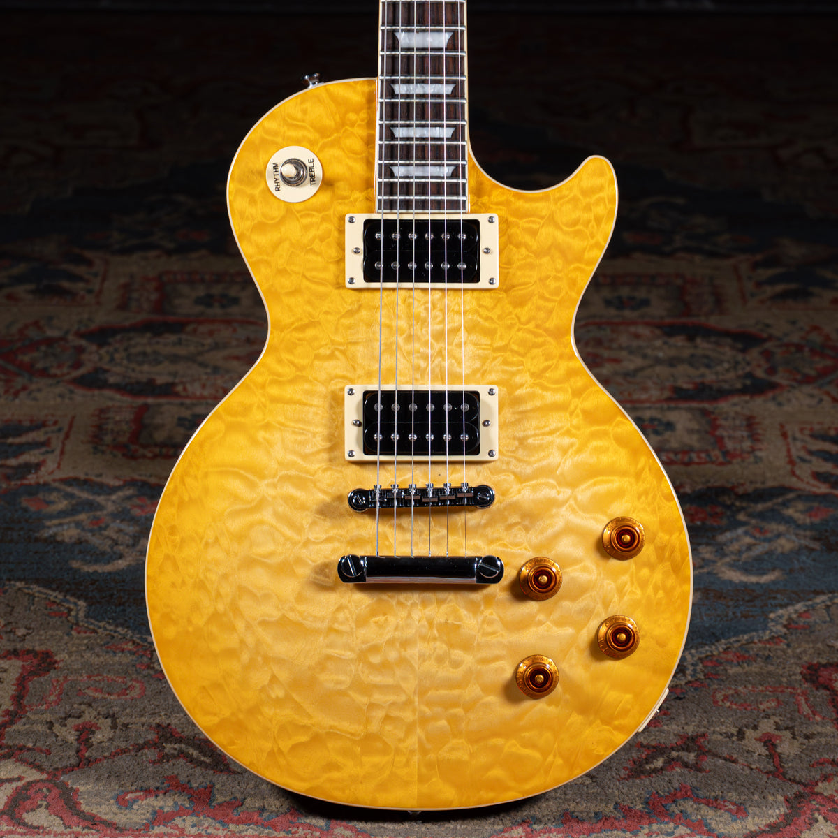 2006 Epiphone Les Paul Classic Quilt Top Electric Guitar, Honey Burst - Used