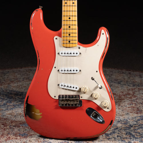 2013 Fender Custom Shop ‘55 Stratocaster Relic Guitar, Fiesta Red Over 3-Color Sunburst w/OHSC - Used