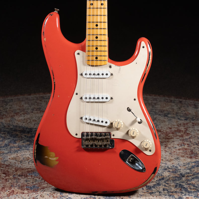 2013 Fender Custom Shop ‘55 Stratocaster Relic Guitar, Fiesta Red Over 3-Color Sunburst w/OHSC - Used