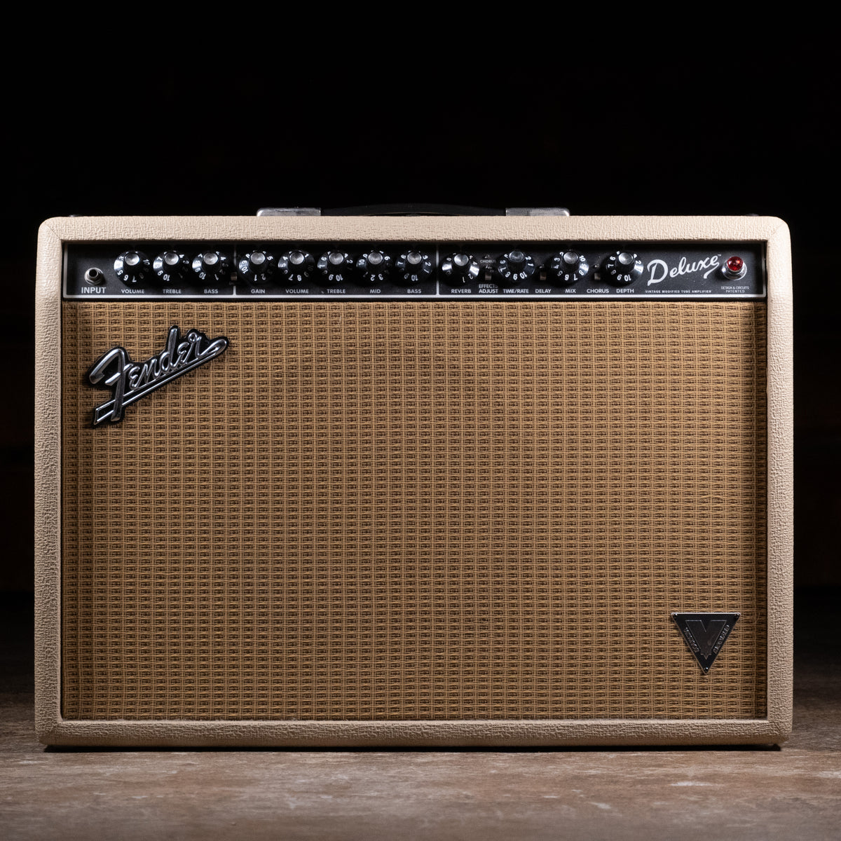 Fender Deluxe Vintage Modified Combo Guitar Amplifier, Blonde w/ Foot Switch and Cover - Used