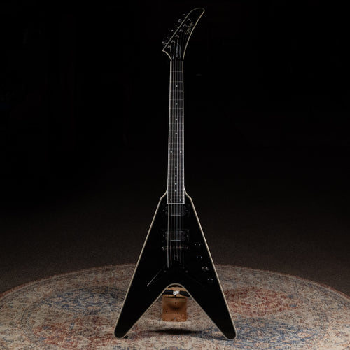2022 Epiphone Dave Mustaine Flying V Custom Electric Guitar, Black Metallic w/ HSC - Used