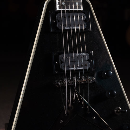 2022 Epiphone Dave Mustaine Flying V Custom Electric Guitar, Black Metallic w/ HSC - Used