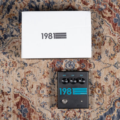 1981 Inventions DRV Overdrive/Distortion Effect Pedal, Black/Teal w/ Box