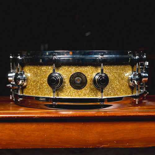 2008 Drum Workshop Jazz Series 5"x14" Snare Drum, Gold Glitter - Used