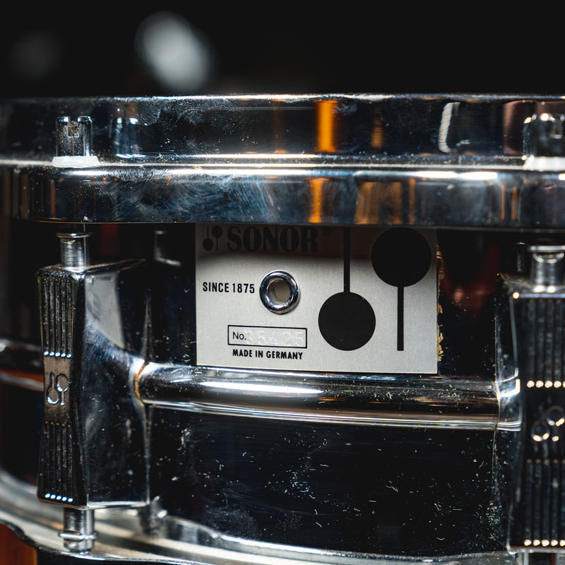 1993 Sonor D-500 Reissue 5"x14" Snare Drum w/Hella Hoops, Chrome - Used