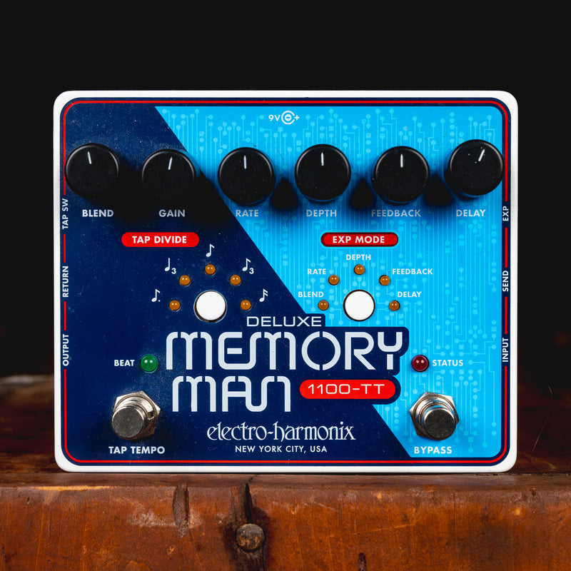 Electro-Harmonix Memory Man Deluxe 1100-TT Delay Effect Pedal w/Box