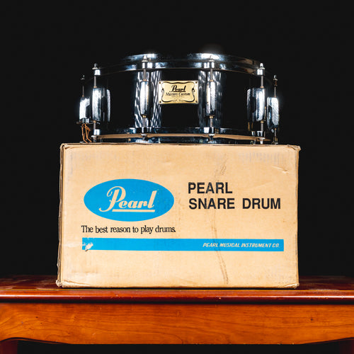 '90s Pearl 14 x 16.5" Master Custom Maple Snare Drum, Piano Black w/Box - Used
