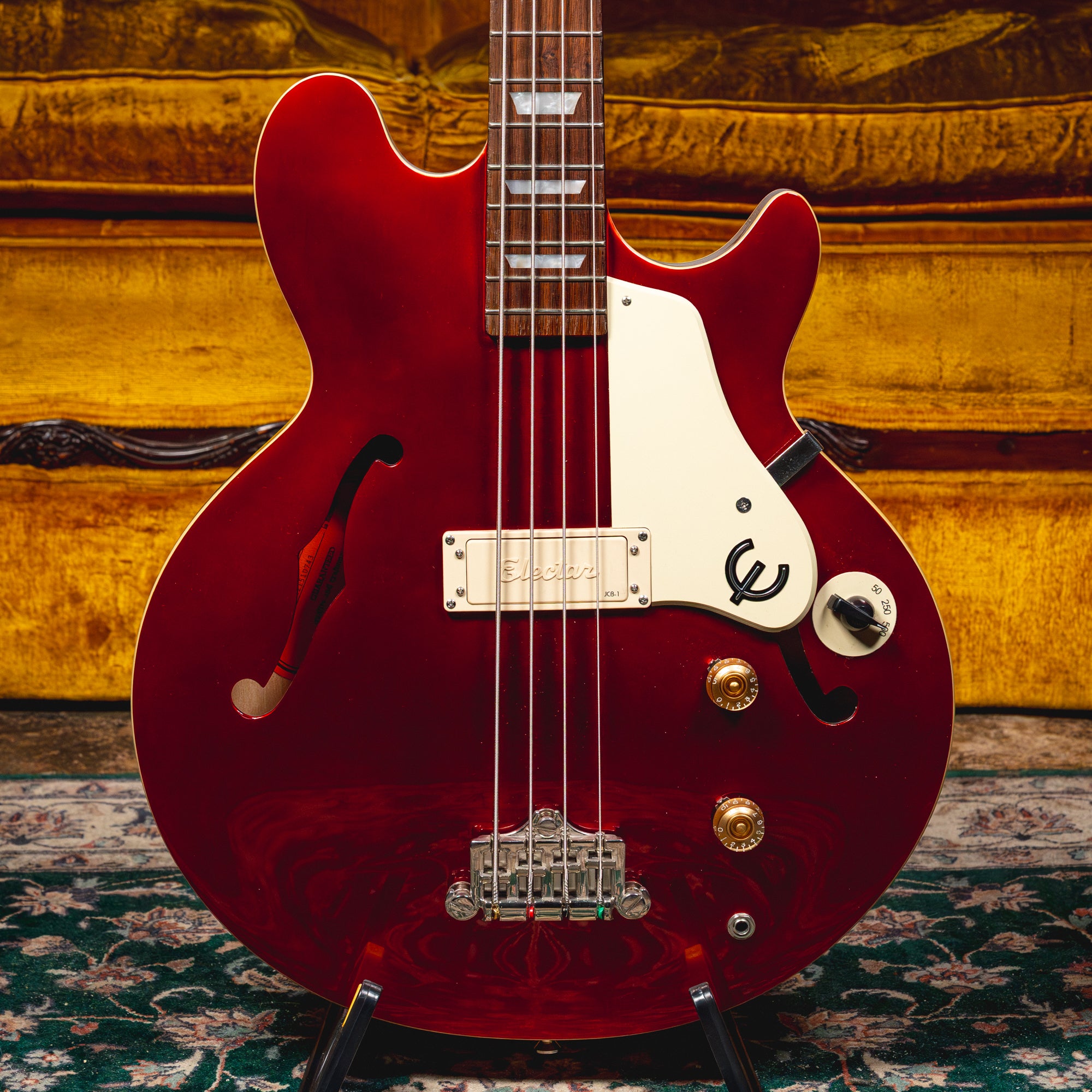 2022 Epiphone Jack Casady Electric Bass Guitar, Sparkling Burgundy w/ OHSC - Used
