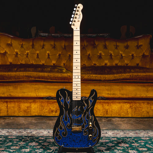 2022 Fender James Burton Telecaster Electric Guitar, Blue Paisley Flames w/OHSC - Used