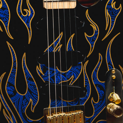 2022 Fender James Burton Telecaster Electric Guitar, Blue Paisley Flames w/OHSC - Used