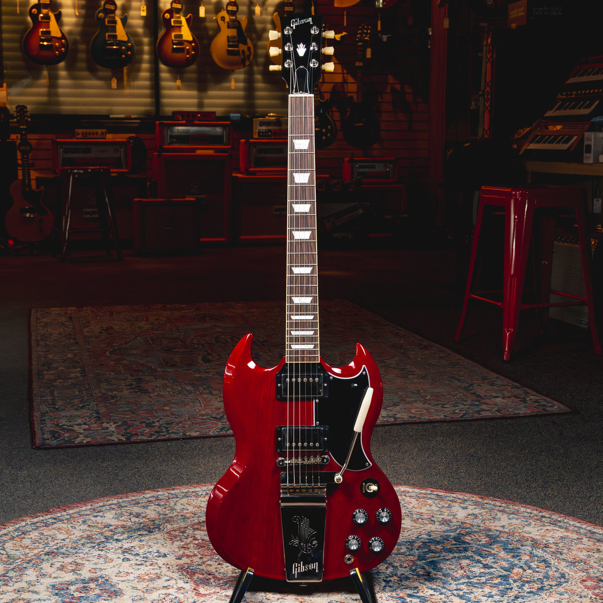 2022 Gibson SG Standard '61 Maestro Vibrola Electric Guitar, Vintage Cherry w/OHSC - Used