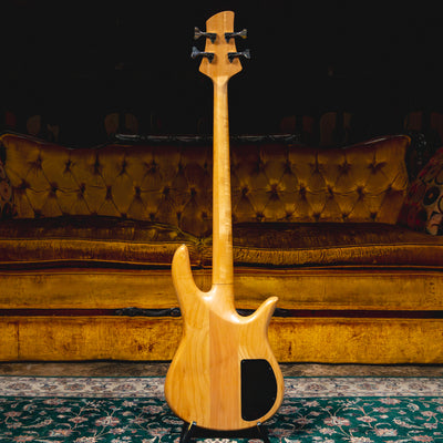 1986 Fodera Custom Monarch 4 Left Handed Electric Bass Guitar, Natural w/ Gig Bag