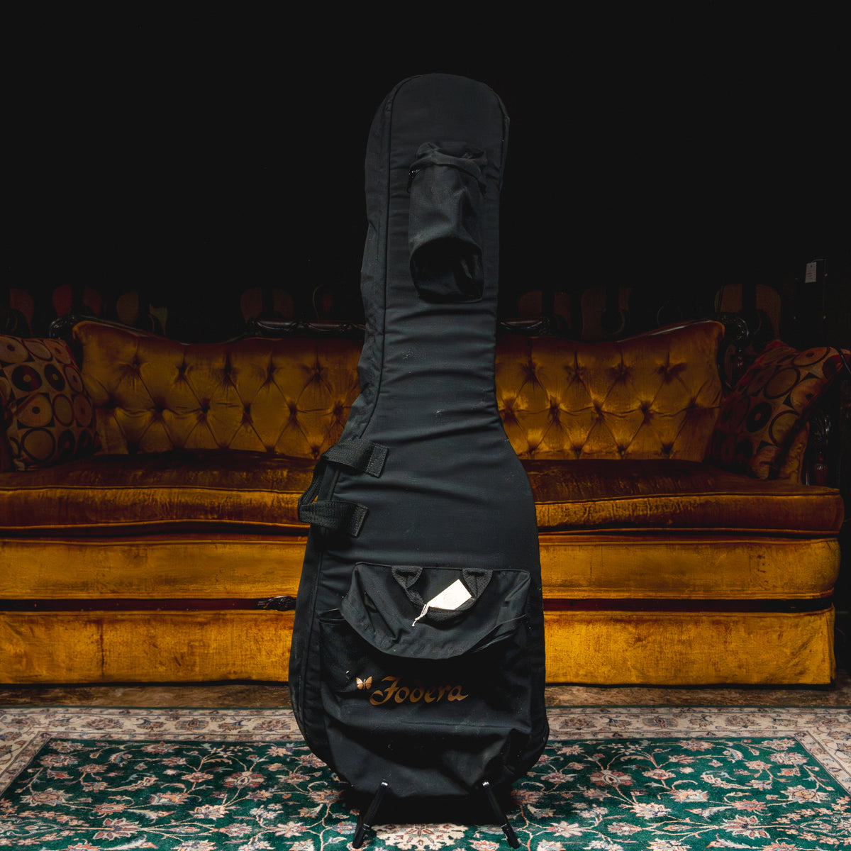 1986 Fodera Custom Monarch 4 Left Handed Electric Bass Guitar, Natural w/ Gig Bag