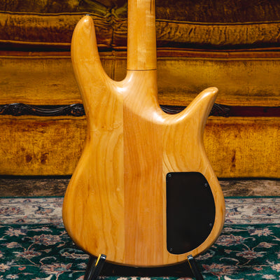 1986 Fodera Custom Monarch 4 Left Handed Electric Bass Guitar, Natural w/ Gig Bag