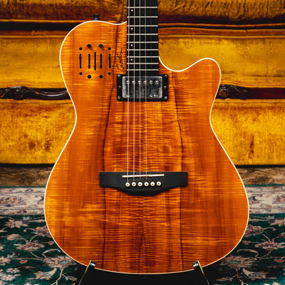 2022 Godin A6 Ultra Koa Acoustic-Electric Guitar, Natural w/ Hard Case and Bag - Used