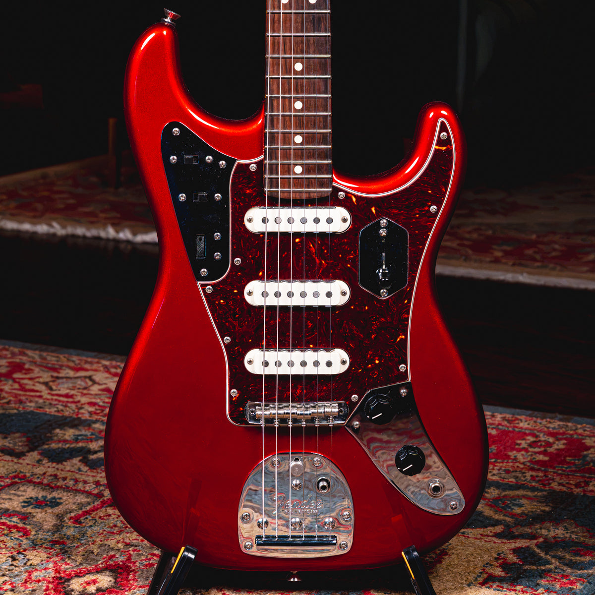 2018 Fender LTD Jaguar Stratocaster Electric Guitar, Candy Apple Red w/ HSC - Used