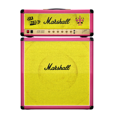 Marshall JCM 800 Sex Pistols 50th Anniversary Half Stack Guitar Amplifier, Anarchic Pink/Yellow