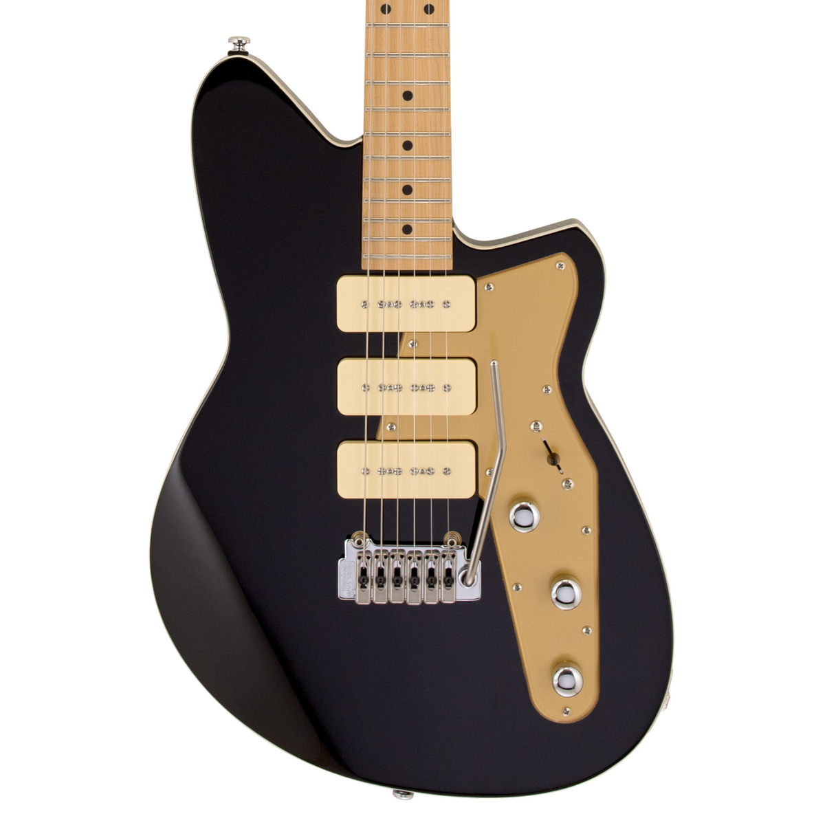 Reverend Jetstream 390 Electric Guitar, Roasted Maple Neck & Fingerboard, Midnight Black