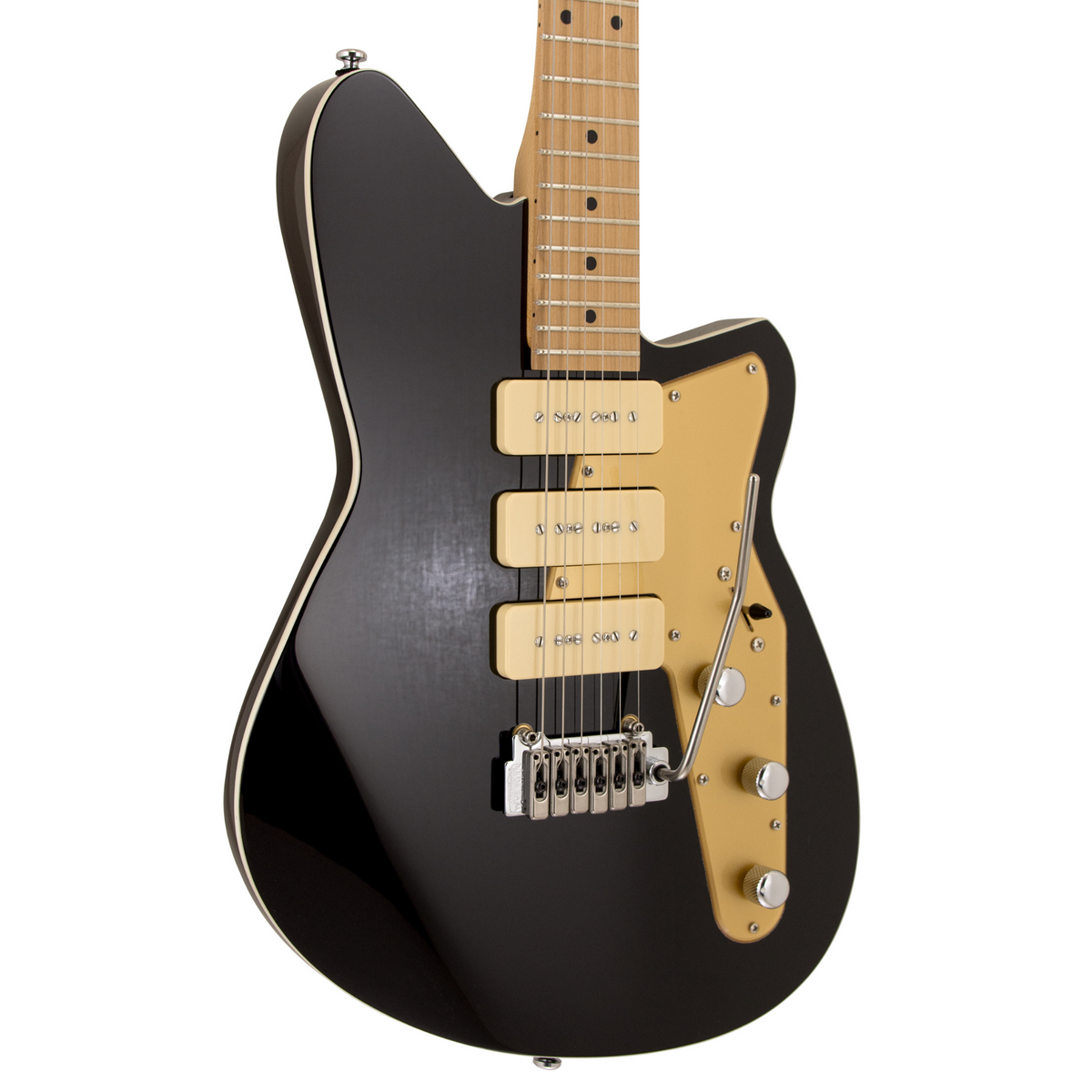 Reverend Jetstream 390 Electric Guitar, Roasted Maple Neck & Fingerboard, Midnight Black