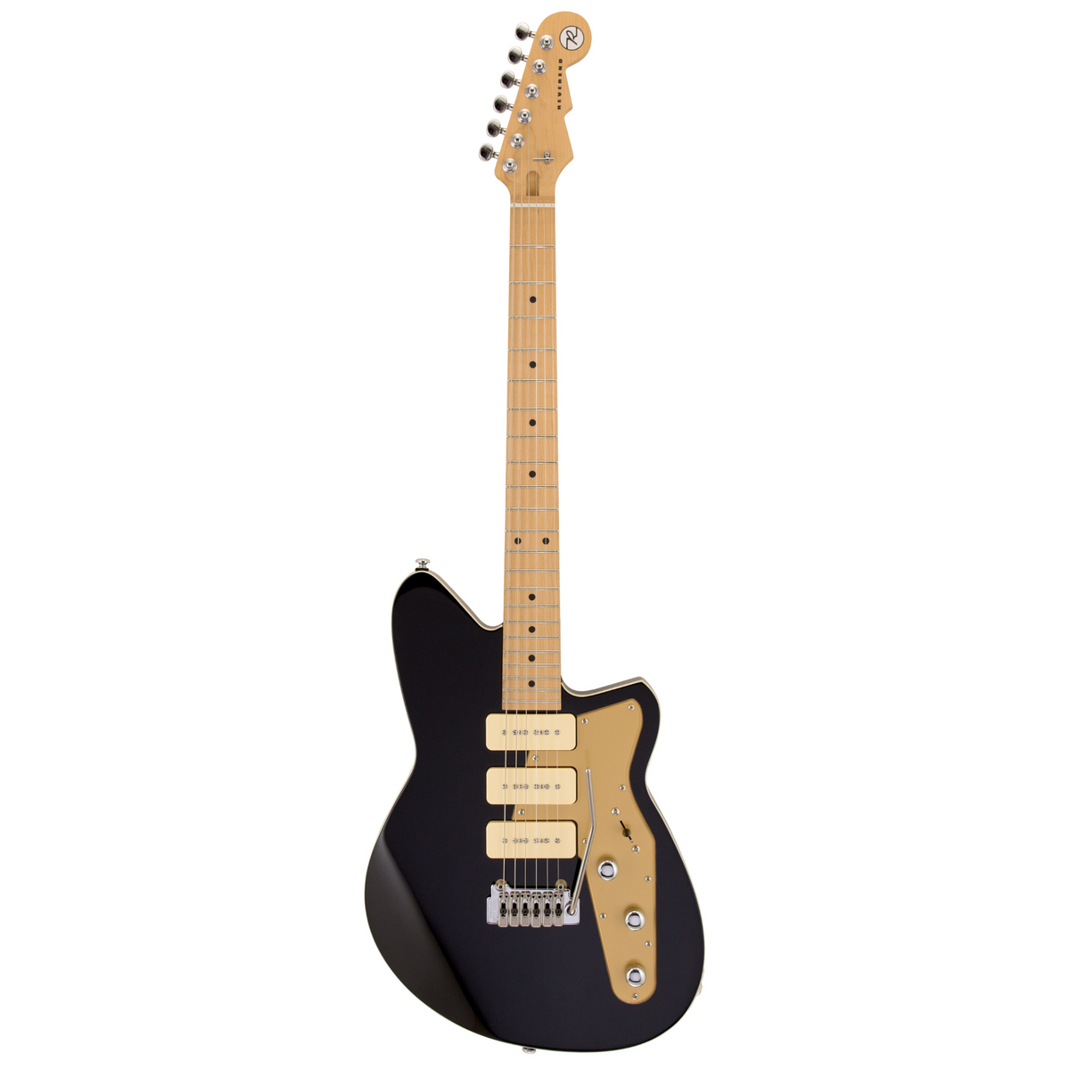 Reverend Jetstream 390 Electric Guitar, Roasted Maple Neck & Fingerboard, Midnight Black