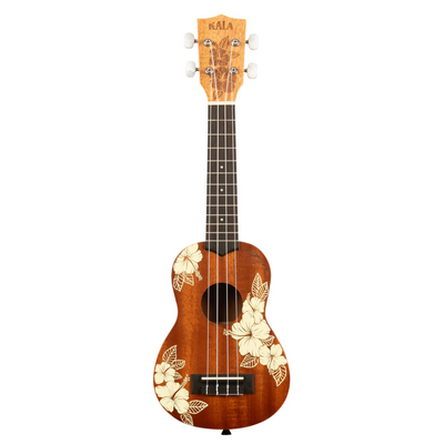 Kala Voyage Collection Hibiscus Mahogany Soprano Ukulele w/ Bag