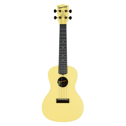 Kala Recycled Waterman Concert Ukulele, Matte Starlight Yellow Glow-in-the-Dark w/ Tote Bag