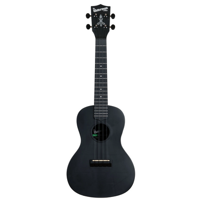 Kala Recycled Waterman Concert Ukulele, Matte Black Sand w/ Tote Bag