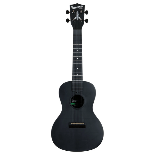 Kala Recycled Waterman Concert Ukulele, Matte Black Sand w/ Tote Bag