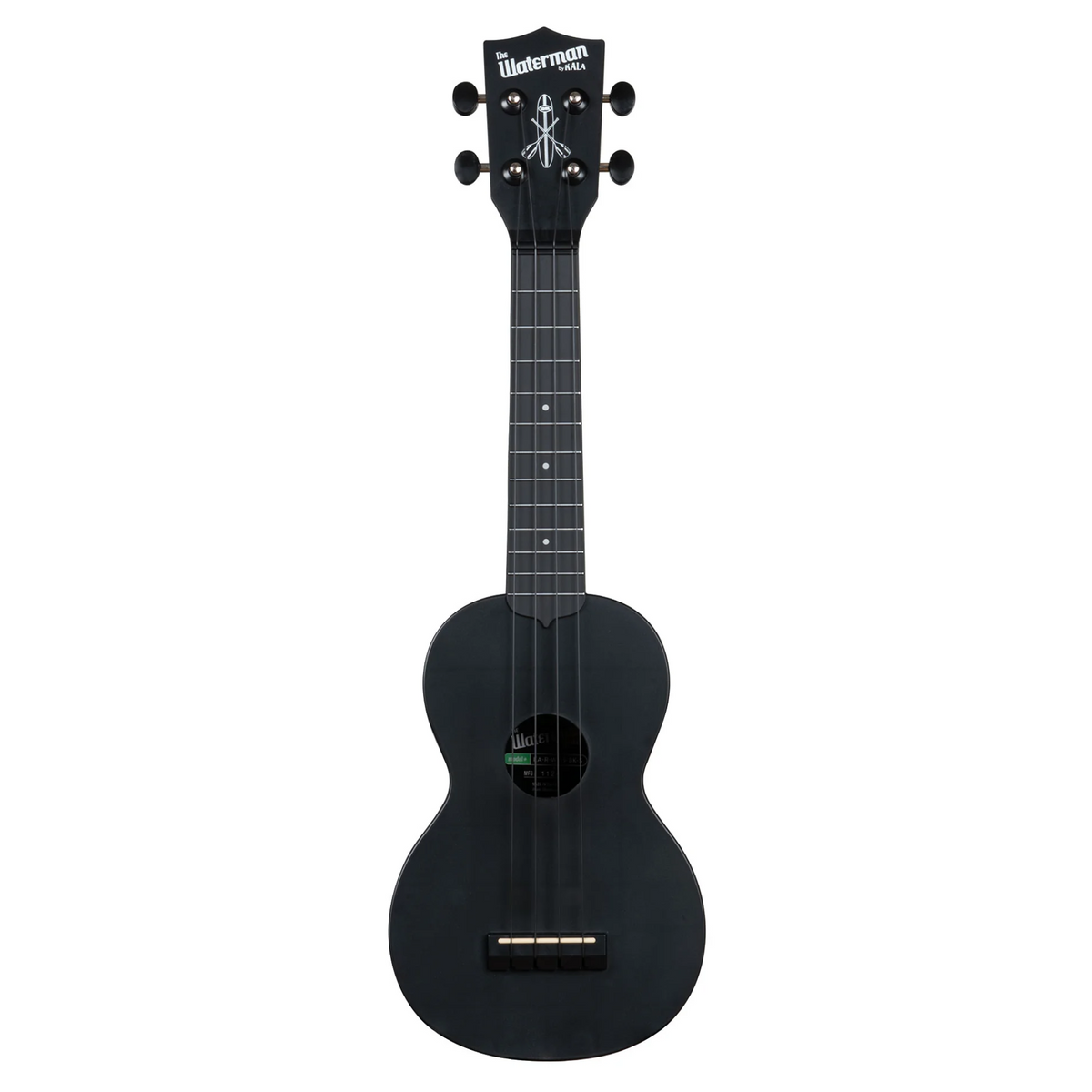 Kala Recycled Waterman Soprano Ukulele, Matte Black Sand w/ Tote Bag