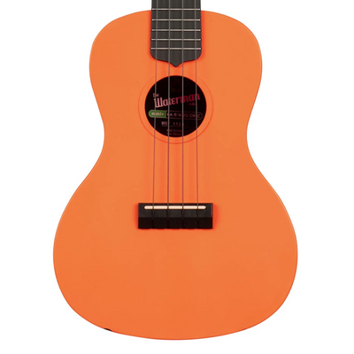 Kala Recycled Waterman Concert Ukulele, Matte Sunset Orange w/ Tote Bag