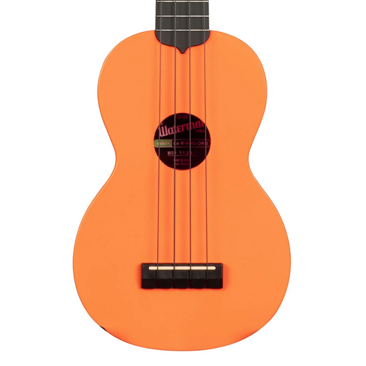 Kala Recycled Waterman Soprano Ukulele, Matte Sunset Orange w/ Tote Bag