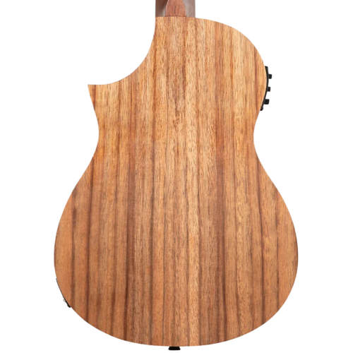 Kala Teak Tri-Top Baritone Ukulele w/ Cutaway & EQ, Satin Natural