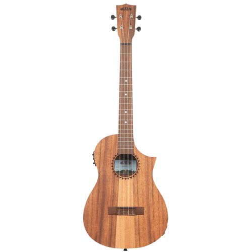 Kala Teak Tri-Top Baritone Ukulele w/ Cutaway & EQ, Satin Natural