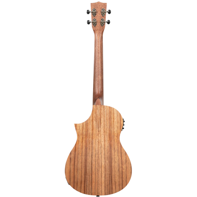 Kala Teak Tri-Top Baritone Ukulele w/ Cutaway & EQ, Satin Natural