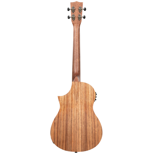 Kala Teak Tri-Top Baritone Ukulele w/ Cutaway & EQ, Satin Natural