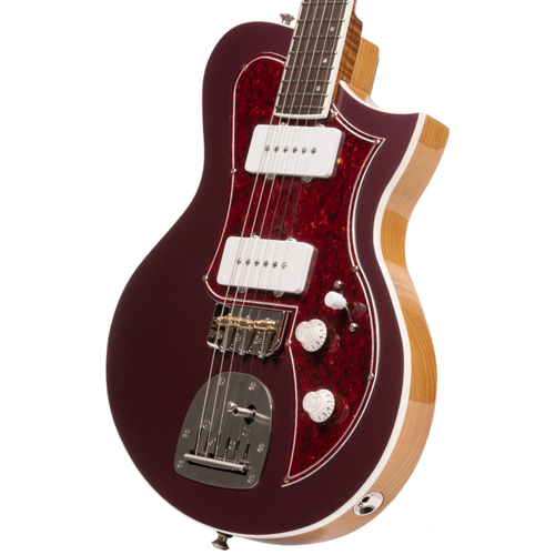 Kauer Korona Standard Electric Guitar, Descendant Half Tele Bridge, Milano Maroon Firemist